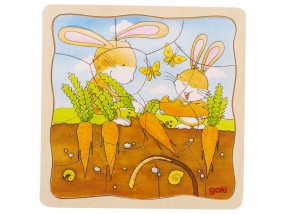 obrázek Vrstvené puzzle - Zajíc pěstitel